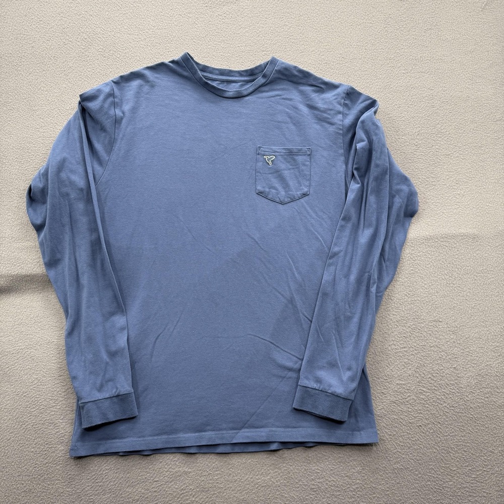 Birddogs Shirt Mens Large Blue Long Sleeve‎ Pocket Logo Tagless Tee Casual